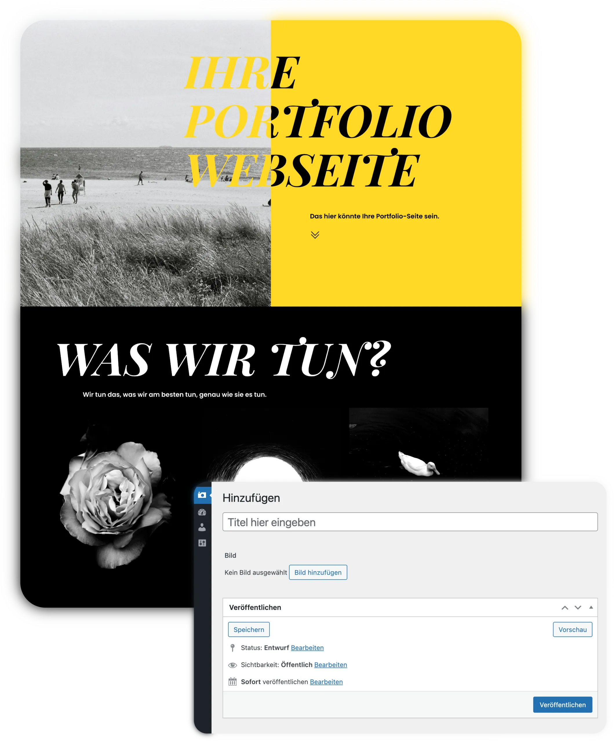 Portfolio Webseite Beispiel mit Wordpress